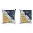 Sterling Silver Mens Yellow Blue Color Enhanced Diamond Square Cluster Earrings 1/6 Cttw - Gold Americas