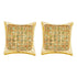 10K Yellow Gold Mens Round Color Enhanced Diamond Square Kite Cluster Earrings 1/10 Cttw - Gold Americas