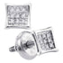 Sterling Silver Unisex Round Diamond Kite Cluster Stud Earrings 1/20 Cttw - Gold Americas