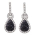 10K White Gold Round Black Color Enhanced Diamond Teardrop Dangle Earrings 1-3/4 Cttw - Gold Americas