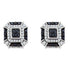 10K White Gold Round Black Color Enhanced Diamond Square Geometric Cluster Earrings 1/2 Cttw - Gold Americas