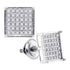Sterling Silver Round Diamond Square Cluster Earrings 1/4 Cttw - Gold Americas