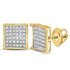 Yellow-tone Sterling Silver Round Diamond Square Earrings 1/4 Cttw - Gold Americas