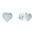 Sterling Silver Round Diamond Concave Heart Cluster Screwback Earrings 1/5 Cttw - Gold Americas