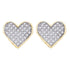 Yellow-tone Sterling Silver Round Diamond Heart Cluster Earrings 1/4 Cttw - Gold Americas
