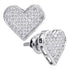 Sterling Silver Round Diamond Heart Cluster Earrings 1/4 Cttw - Gold Americas