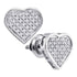 Sterling Silver Round Diamond Heart Cluster Earrings 1/6 Cttw - Gold Americas