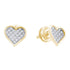 Sterling Silver Round Diamond Yellow-tone Heart Cluster Earrings 1/10 Cttw - Gold Americas