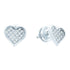 Sterling Silver Round Diamond Heart Cluster Earrings 1/10 Cttw - Gold Americas