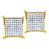 Yellow-tone Sterling Silver Round Diamond Square Kite Cluster Stud Earrings 1/10 Cttw - Gold Americas