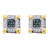 10K Yellow Gold Mens Round Blue Color Enhanced Diamond Cube Square 3D Cluster Earrings 1/4 Cttw - Gold Americas