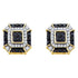 10K Yellow Gold Round Black Color Enhanced Diamond Square Geometric Cluster Earrings 1/2 Cttw - Gold Americas