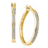 10K Yellow Gold Round Diamond Large Single Row Hoop Earrings 1/6 Cttw - Gold Americas
