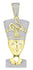 Yellow-tone Sterling Silver Mens Round Cubic Zirconia CZ Charm Pendant, Pendants, Silverine, Jawa Jewelers
