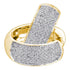 10K Yellow Gold Round Pave-set Diamond Huggie Hoop Earrings 1/2 Cttw - Gold Americas