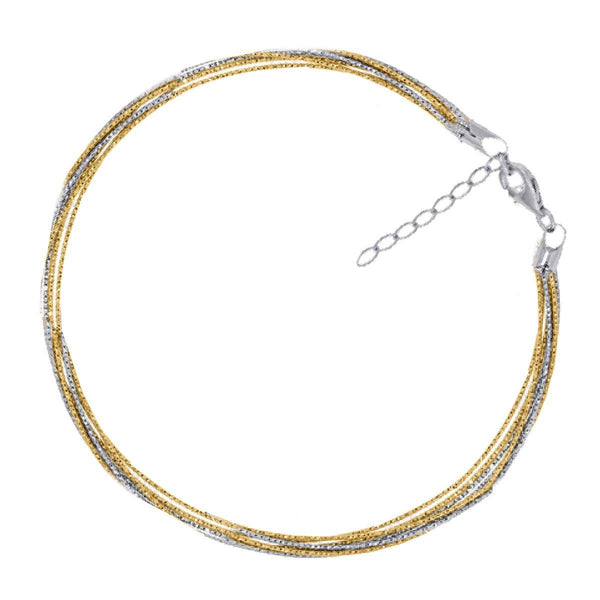 925 Sterling Silver 12.3gms with Gold Plated Spring Omega Bracelet  7.5" Unisex - Gold Americas