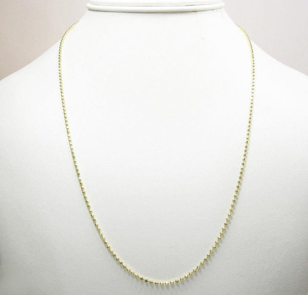 14K Yellow Gold Plain Dog Tag Chain 2MM - Gold Americas