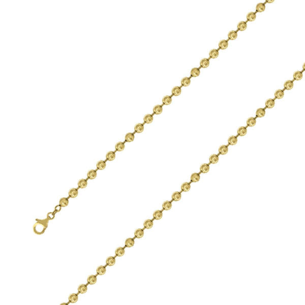 925 Sterling Silver 5mm Rhodium Plated Moon Cut Chain Size- 10" - Gold Americas
