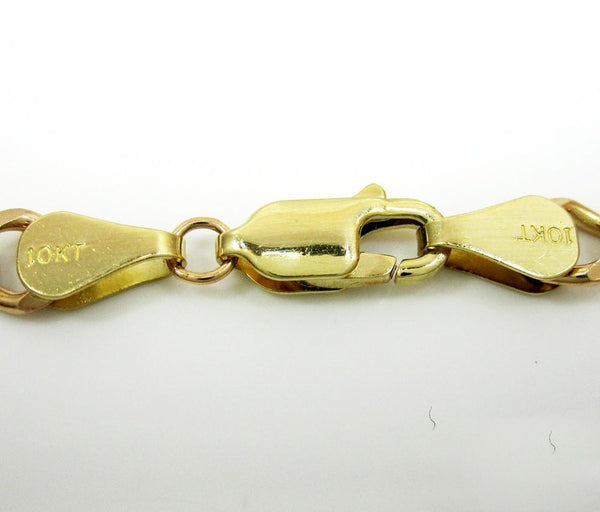10K Yellow Gold Hollow Pave Figaro Chain 5.5MM