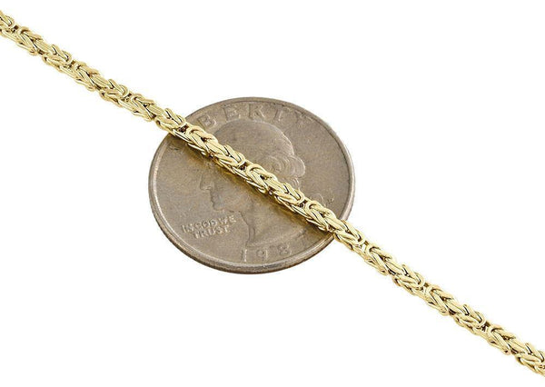 10K Yellow Gold Hollow Byzantine Chain 3MM - Gold Americas