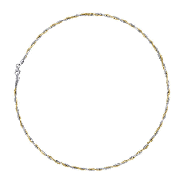 925 Sterling Silver 3.9gms with Gold Plated Spring Omega Bracelet  7" Unisex - Gold Americas