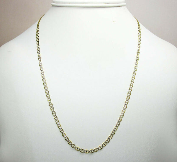 10K Yellow Gold Pave Mariner Chain 4MM