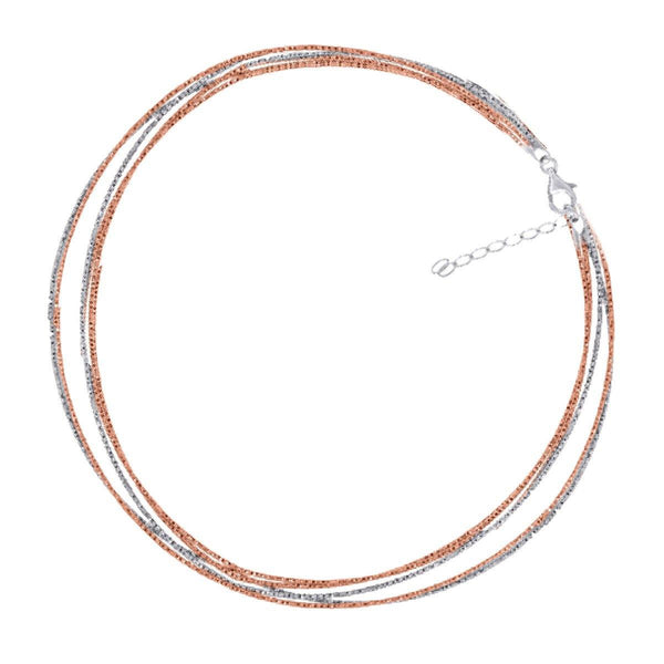 925 Sterling Silver 9.3gms with Rose Plated Spring Omega Bracelet  7.5" Unisex - Gold Americas