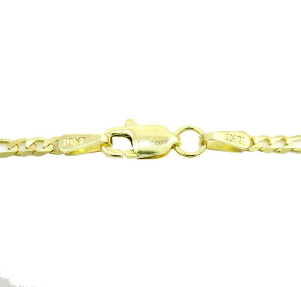 10K Yellow Gold Hollow Figaro Chain 2.5MM