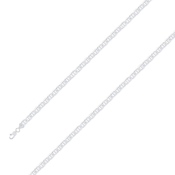925 Sterling 5mm Silver Diamond Cut Mariner Chain Size- 9" - Gold Americas