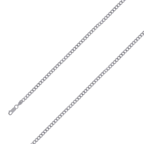 925 Sterling 5mm Silver Rhodium Plated Cuban Chain Size- 7" - Gold Americas