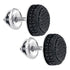 Sterling Silver Mens Round Black Color Enhanced Diamond Cluster Earrings 1/2 Cttw - Gold Americas