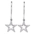 10K White Gold Round Diamond Star Dangle Earrings 1/8 Cttw - Gold Americas