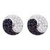 10k White Gold Black Color Enhanced Diamond Cluster Ying Yang Unisex Mens Screwback Stud Earrings 1/3 Cttw - Gold Americas