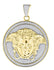 925 Sterling Silver Yellow-tone Cubic Zirconia CZ Versace Medusa Unisex Pendant Charm, Pendants, JJ-SLV, Jawa Jewelers