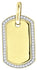 Yellow-tone Sterling Silver Mens Round Cubic Zirconia CZ Dog Tag Charm Pendant, Pendants, Silverine, Jawa Jewelers