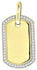 Yellow-tone Sterling Silver Mens Round Cubic Zirconia CZ Dog Tag Charm Pendant, Pendants, Silverine, Jawa Jewelers