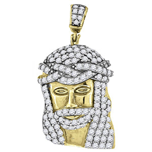 Sterling Silver Yellow-tone Cubic Zirconia CZ Jesus Unisex Pendant Charm