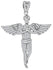 925 Sterling Silver Cubic Zirconia CZ Angel Unisex Pendant Charm, Pendants, JJ-SLV, Jawa Jewelers