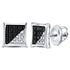 Sterling Silver Mens Round Black Color Enhanced Diamond Square Kite Earrings 1/10 Cttw - Gold Americas
