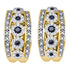 10k Yellow Gold Black Color Enhanced Diamond CocKail Omega-back Luxury Hoop Earrings 3/4 Cttw - Gold Americas
