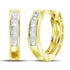 Yellow-tone Sterling Silver Baguette Diamond Huggie Earrings 1/8 Cttw - Gold Americas