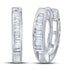 Sterling Silver Baguette Diamond Huggie Earrings 1/8 Cttw - Gold Americas