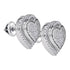 Sterling Silver Round Diamond 3D Heart Cluster Stud Earrings 5/8 Cttw - Gold Americas