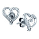 Sterling Silver Round Diamond-accent Heart Screwback Earrings .02 Cttw