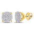 10K Yellow Gold Round Diamond Circle Cluster Stud Earrings 1/3 Cttw - Gold Americas