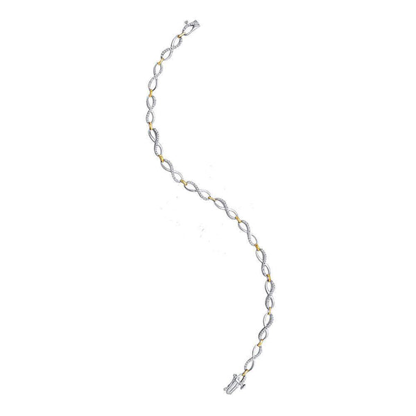 10K Two-tone Gold Diamond Infinity Bracelet 1/2 Cttw - Gold Americas