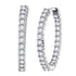 14K White Gold Round Diamond Inside Outside Hoop Earrings 3.00 Cttw - Gold Americas