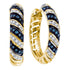 10K Yellow Gold Round Blue Color Enhanced Diamond Hoop Earrings 1/2 Cttw - Gold Americas