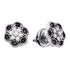 10k White Gold Black Color Enhanced Diamond Flower Cluster Stud Earrings 1/3 Cttw - Gold Americas