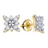 14K Yellow Gold Round Diamond Cluster Stud Screwback Earrings 3/4 Cttw - Gold Americas